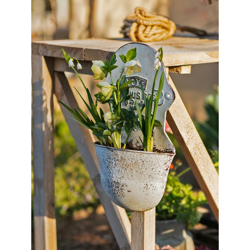 美帮汇铁皮挂桶吊盆花桶花盆 复古壁挂插花干花田园日式阳台高清大图