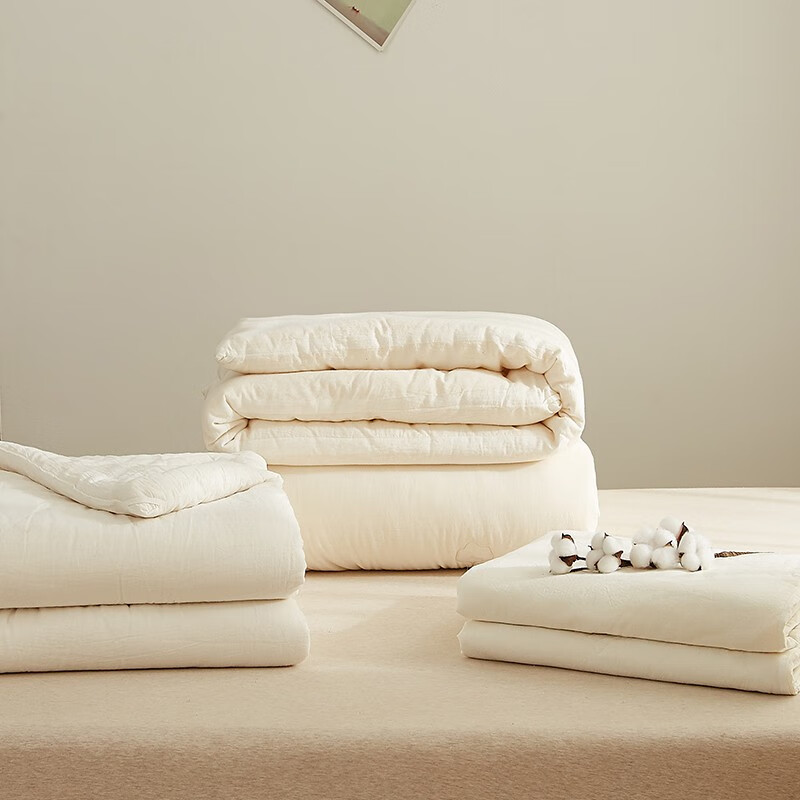 洛菲源 全棉本白棉花夏凉被 薄棉花被子 150*200/2斤 条高清大图