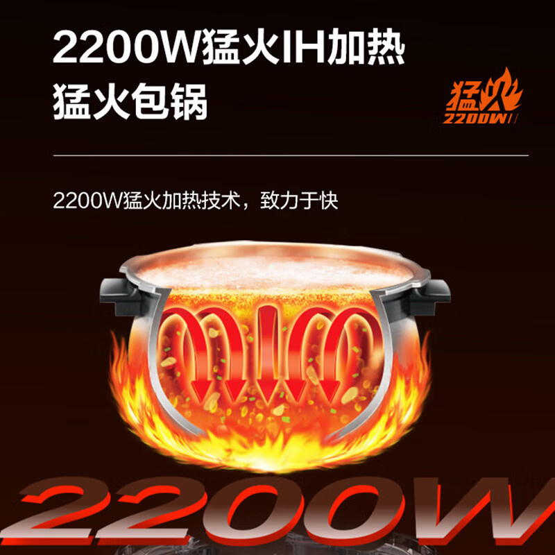 苏泊尔 电压力锅5L家用 IH加热 支持NFC 精钢球釜双胆高压锅 SY-50FH77Q高清大图