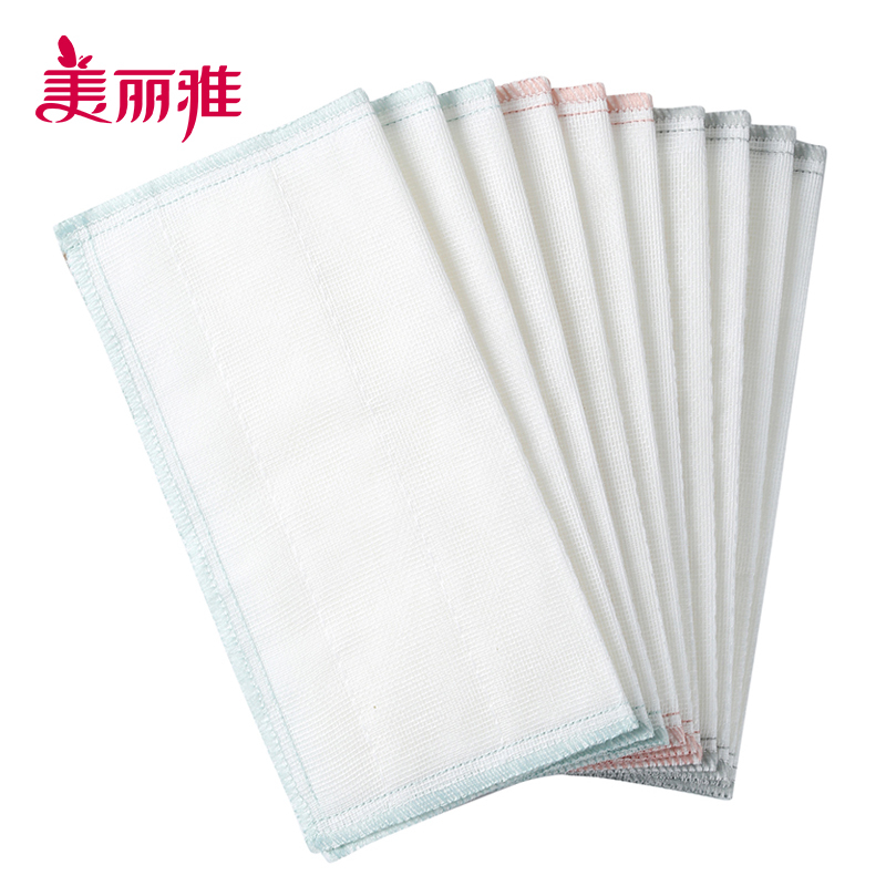 美丽雅 家用经济装洗碗巾抹布柔软吸水去污易清洗抹布10片入清洁抹布