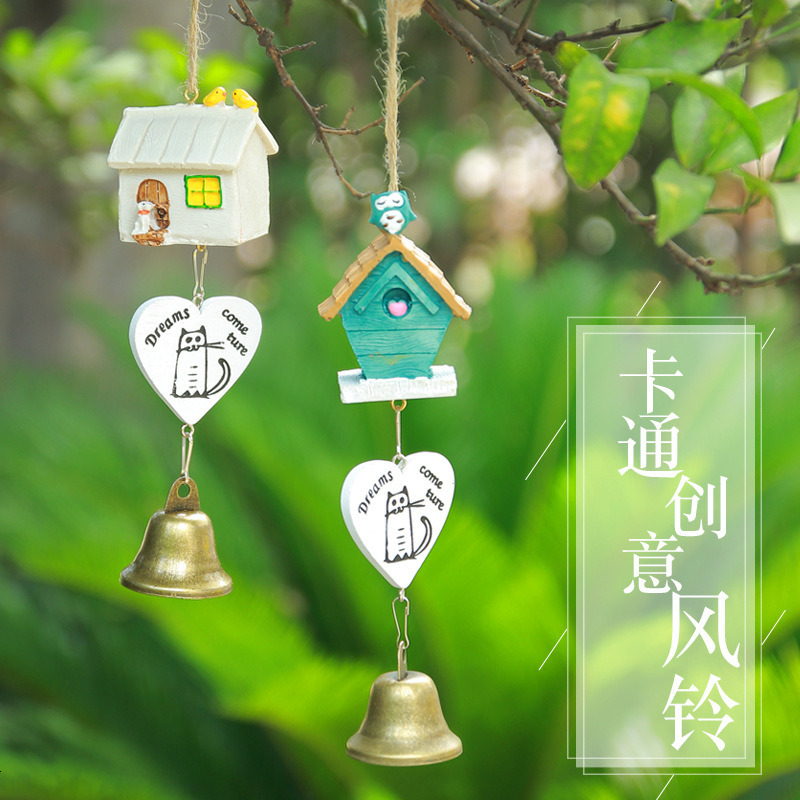 zakka日式树脂龙猫风铃挂饰 萌物创意和风挂件宿舍阳台装饰品