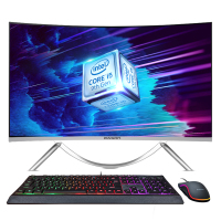 攀升 V10 27寸大屏电竞曲面 （i5-9400F GTX1050TI独显 8G内存 480G高速固态 电竞键鼠) 台式电脑一体机家用 游戏一体电脑组装整机 电竞吃鸡一体电脑主机