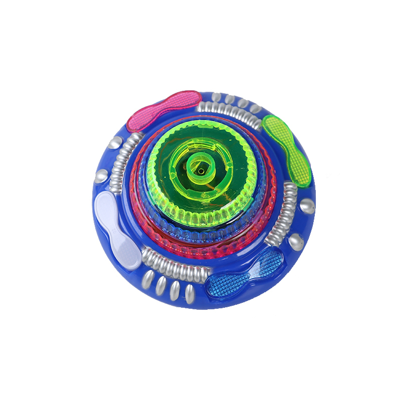 5|七彩发光陀螺玩具新款卡通音乐旋转灯光能儿童手拧全自动大号陀螺