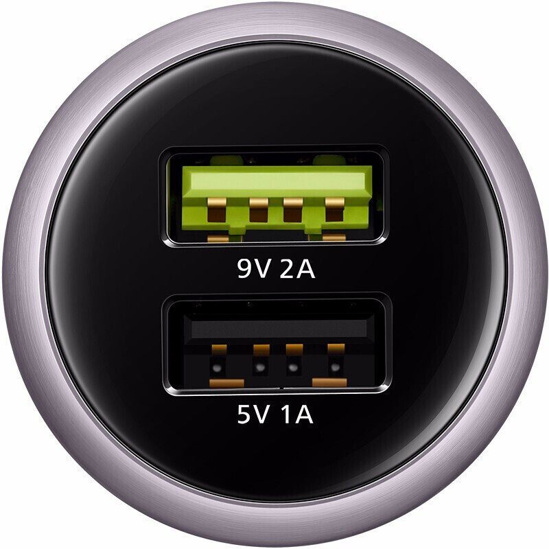 Huawei/华为原装正品18w车载充电器 9V2A快充车载点烟器USB一拖二充电插头CP31 黑色