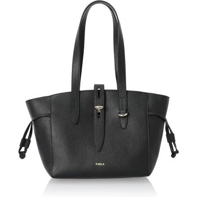 FURLA女士高质感粒面皮革手提托特包侧绳调节容量大便携通勤单肩