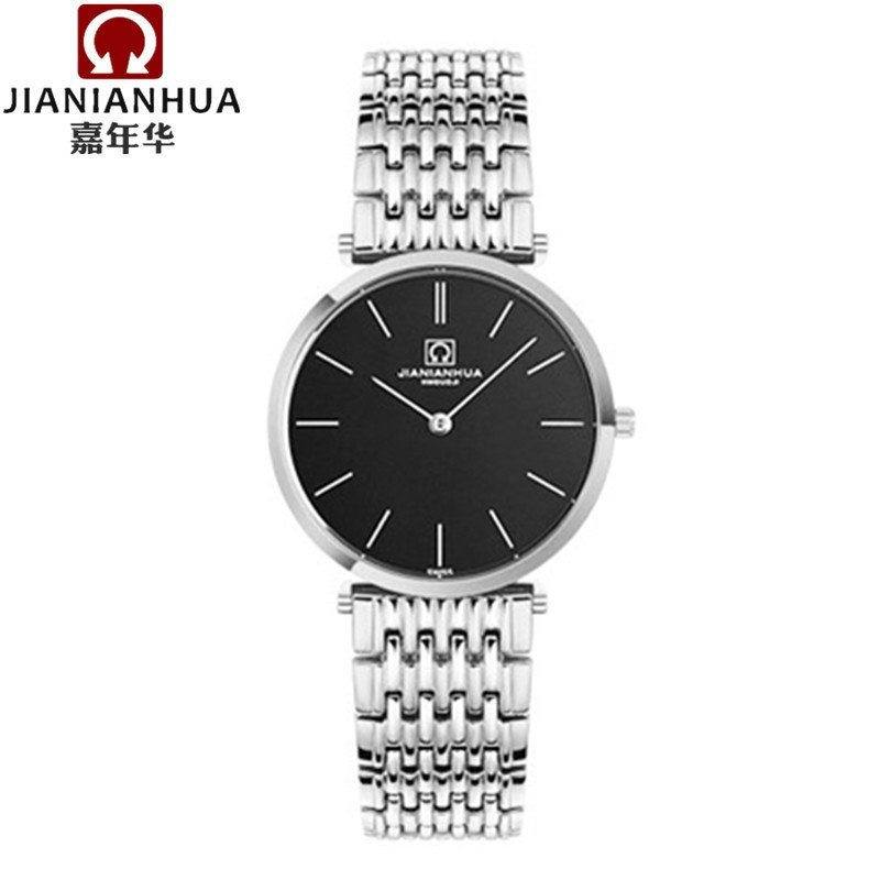 瑞士品牌嘉年华薄款女士手表石英表 时尚休闲男表 情侣表 商务男士手表间金女表 间金男表 纤薄嘉岚系列 条钉男款