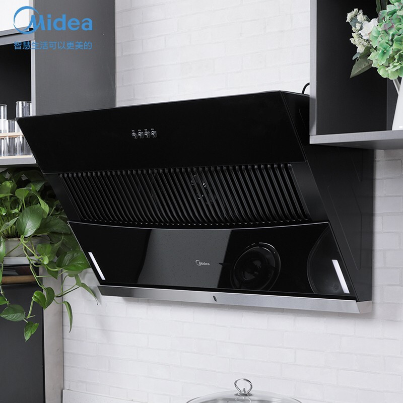 美的(Midea)17立方大吸力宽屏拢烟侧吸式抽油烟机 B61A