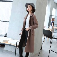 2017年新款女装 2018冬装厚泥子衣服中长款韩版离子毛呢外套大衣