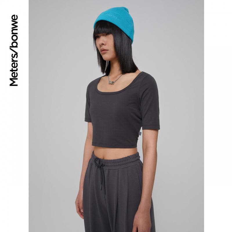 [1件5折价:29.5]美特斯邦威女基本百搭大U领图片