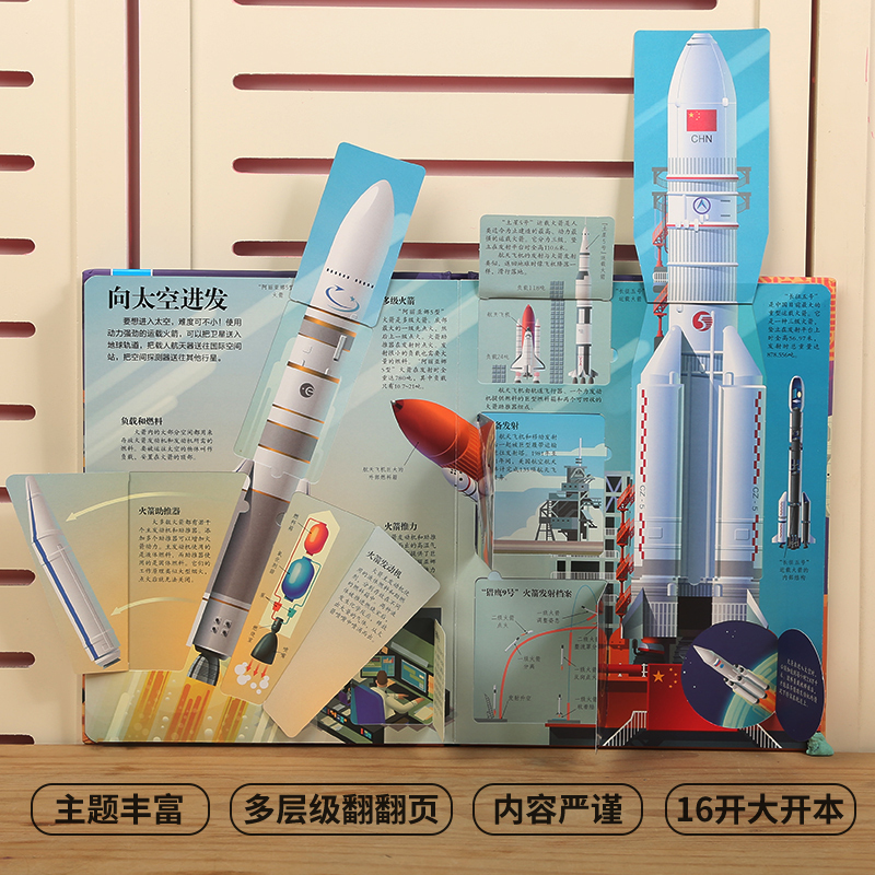 [正版]葫芦弟弟揭秘翻翻书揭秘系列二辑揭秘太空儿童探索宇宙星球奥秘百科全书幼儿绘本关于外太空黑洞书籍儿童3D立体书3-6