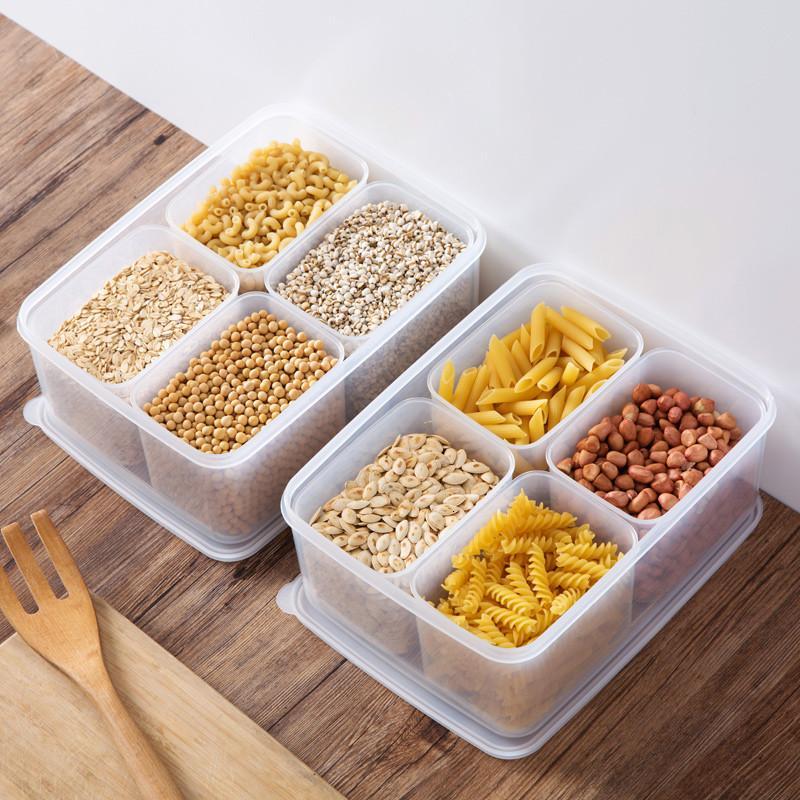 冰箱食物保鲜盒分格储物盒套装厨房塑料透明食品盒子收纳盒子