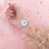 阿玛尼(EMPORIO ARMANI)女士石英表满天星 腕表镶钻时尚钢带女表防水 欧美品牌质保两年张钧甯同款AR1925