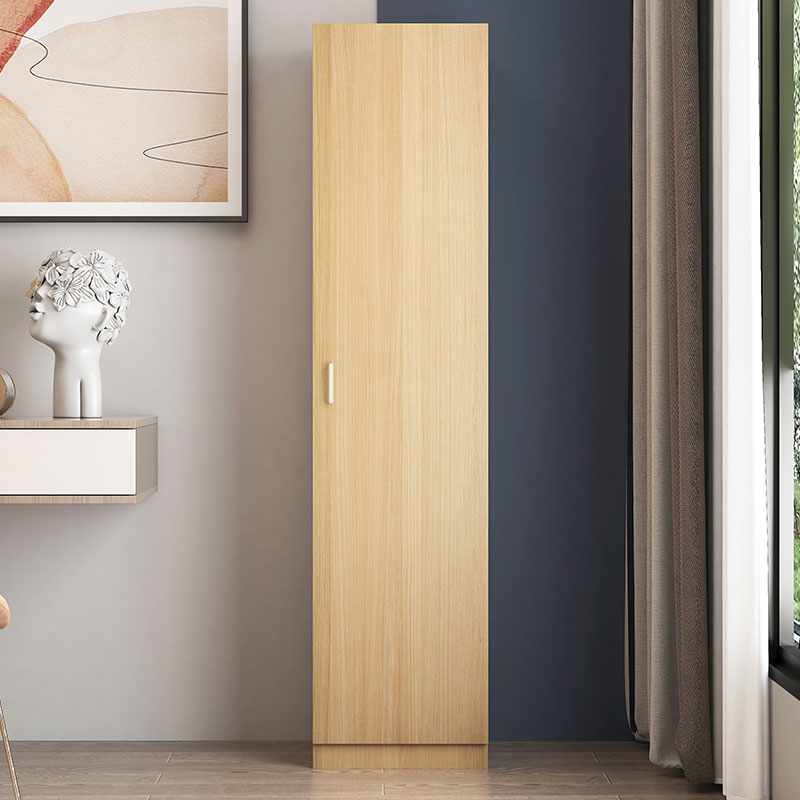 臻远ZY-MZYG-1简约木质衣柜卧室单开门衣柜夹缝储物柜浅胡桃A款单门高清大图