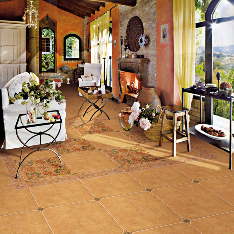美式乡村田园仿古砖圆角客厅地中海防滑地砖复古瓷砖600x600全瓷壹德