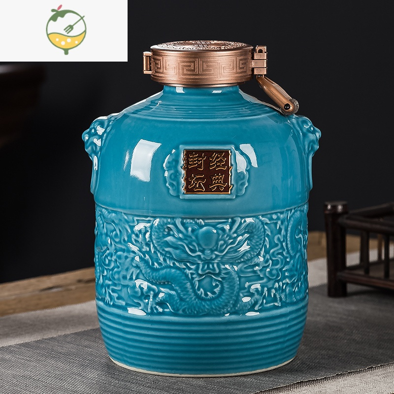 yicheng手工雕刻5斤装酒罐酒坛陶瓷土陶家用酒缸藏酒坛密封装酒瓶子空