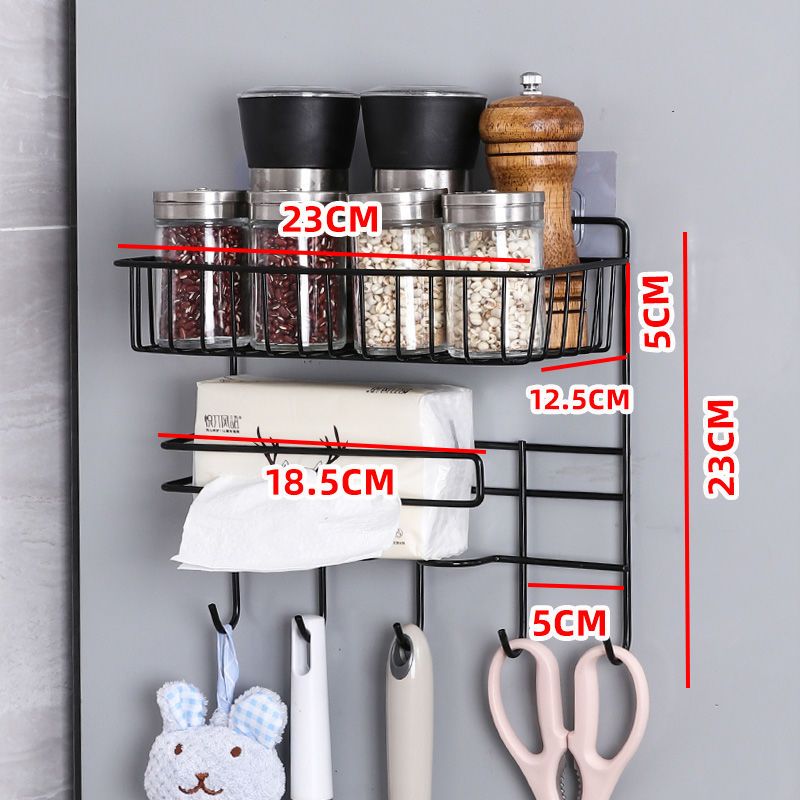 黑色[三层] 厨房冰箱侧面收纳置物架多层储物神器多功能用品家用大全调料挂架