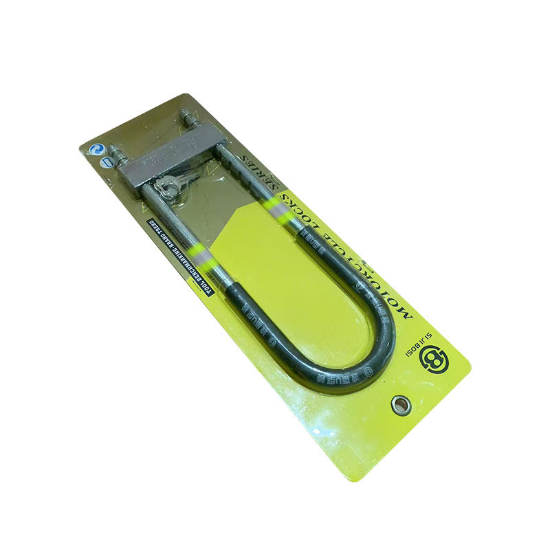 波斯(BOSI) 荧光系列U型摩托车锁 77x300mm 把高清大图