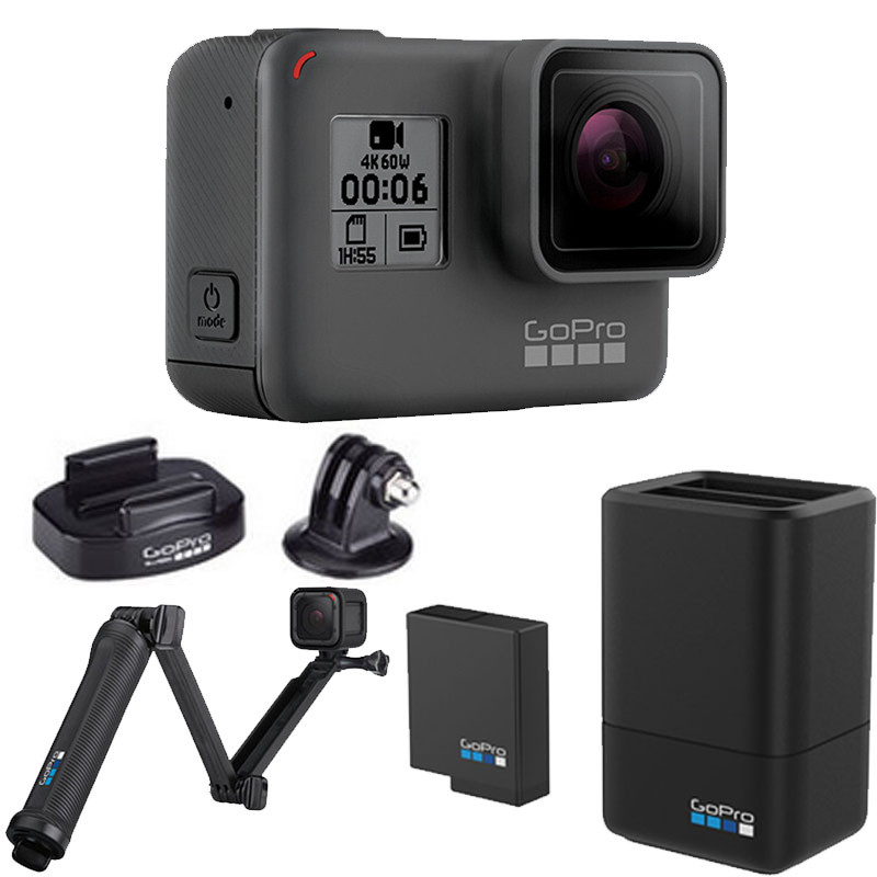 GoPro HERO 6 Black运动摄像机 ( 含家庭户外旅行通用版配件套包) 4K视频 裸机10米防水高清大图