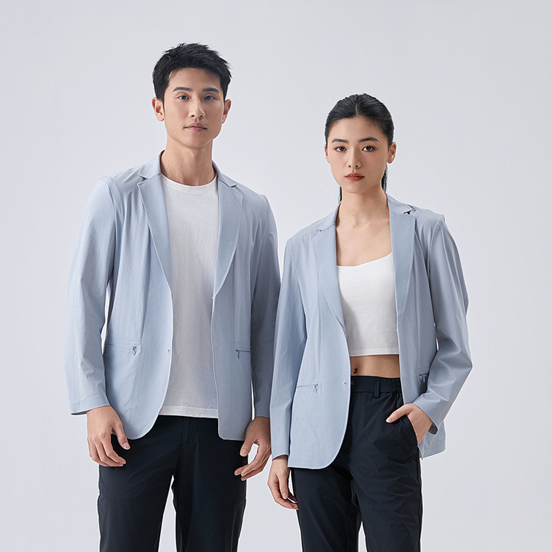 JPDUN女式前开襟办公室工作商务休闲露脐西装外套全里衬
