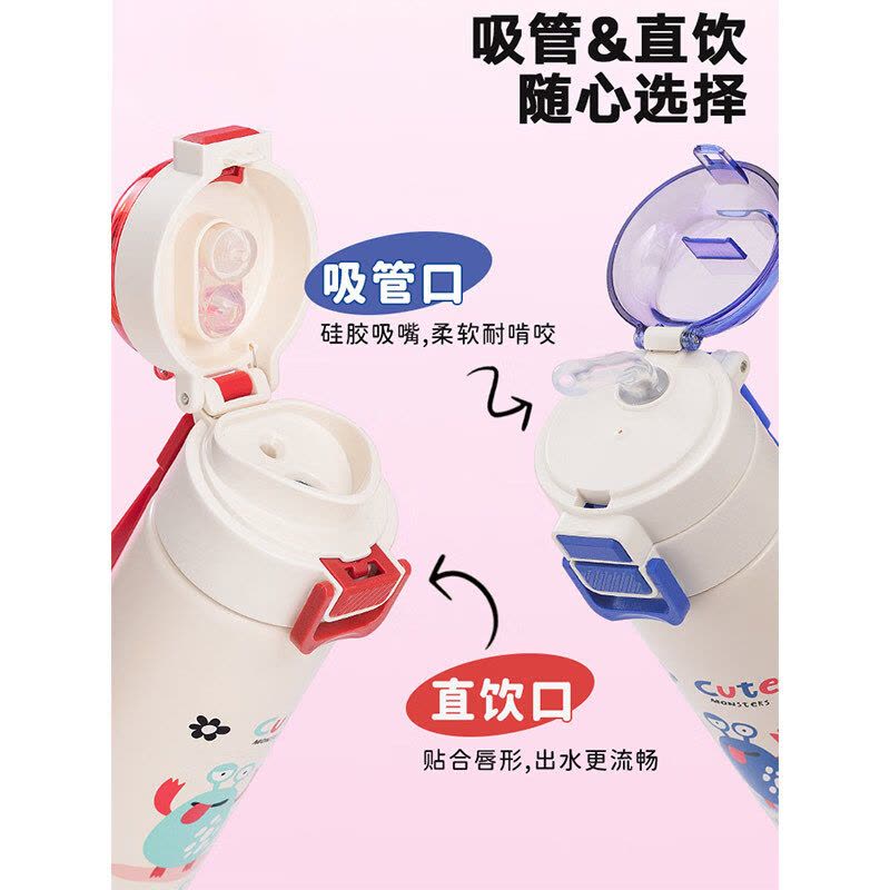 希乐(cille)双饮怪兽保温杯XB-24101-KT 500ml图片