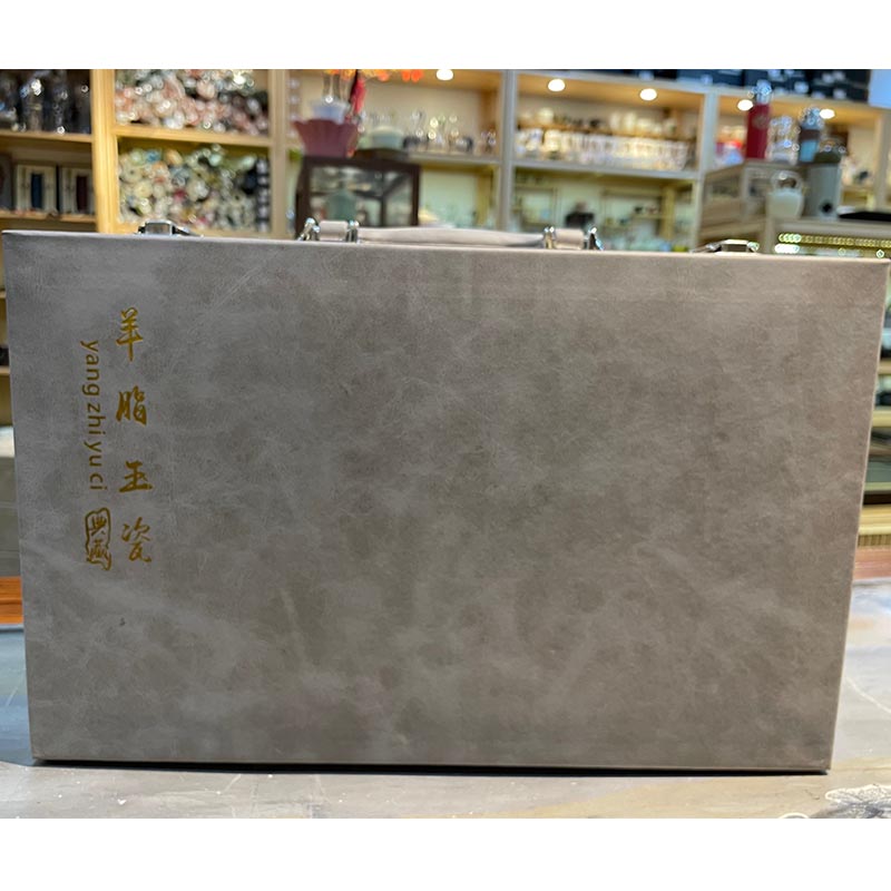 方然羊脂玉白瓷金边套组高清大图