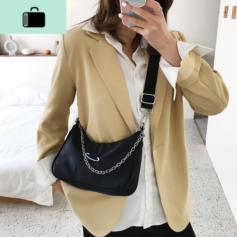 宽肩带包包女包2020流行新款潮百搭斜挎包女减龄单肩包小众腋下包NEW LAKE女斜挎包
