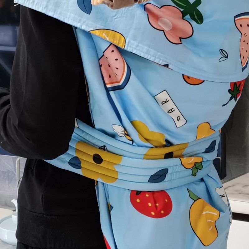 宝宝出行四季通用背带婴儿后背式老式传统背巾四川贵州小孩背裙多蓝色