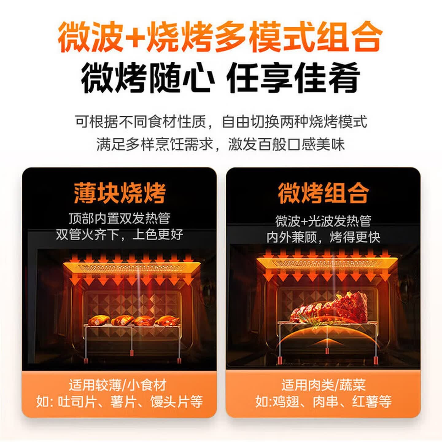 苏泊尔 (SUPOR)微波炉烤箱一体机 0涂层不锈钢 家用20升平板加热智能杀菌解冻光波烧烤彩屏SW20B1高清大图
