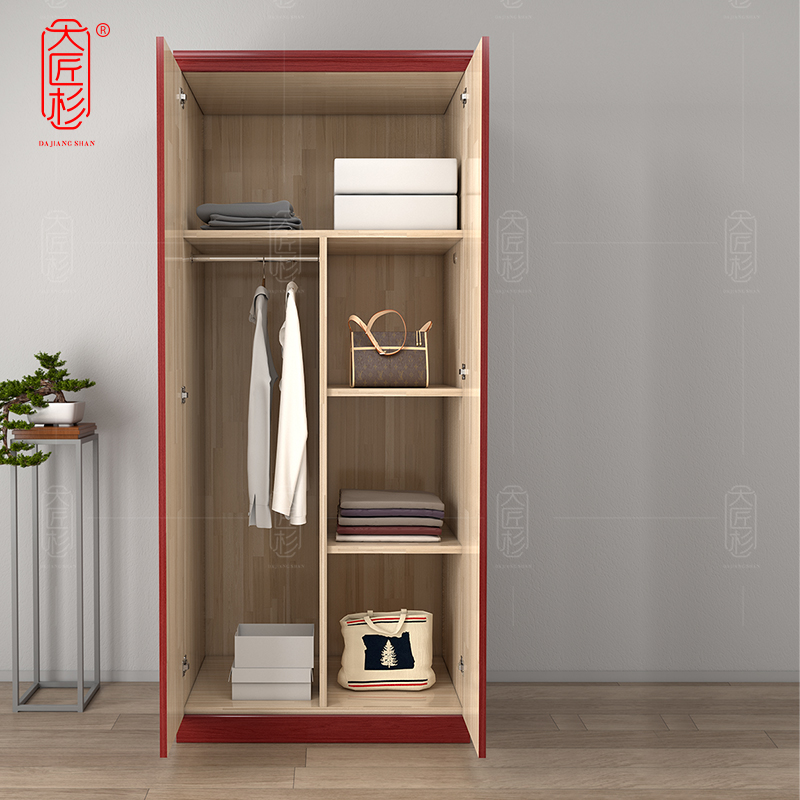 大匠杉 实木衣柜两门更衣柜 800*620*2100mm高清大图