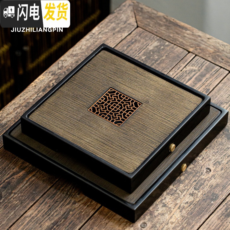 三维工匠整块石茶盘日式圆形小茶台简约家用干泡盘储水茶托盘禅意方形茶海 枯木圆盘[30*30*4cm]茶具高清大图