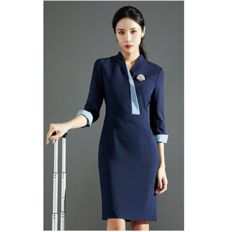 客服工作服 女连衣裙（型号可选）93%聚酯纤维7%氨纶