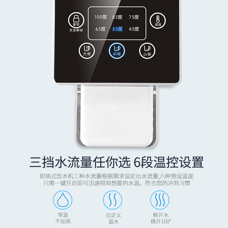 雷凡即热式饮水机速热电热水壶6段控温自动上水电热水壶茶吧机台式饮水机家用饮水机小型LF-A9