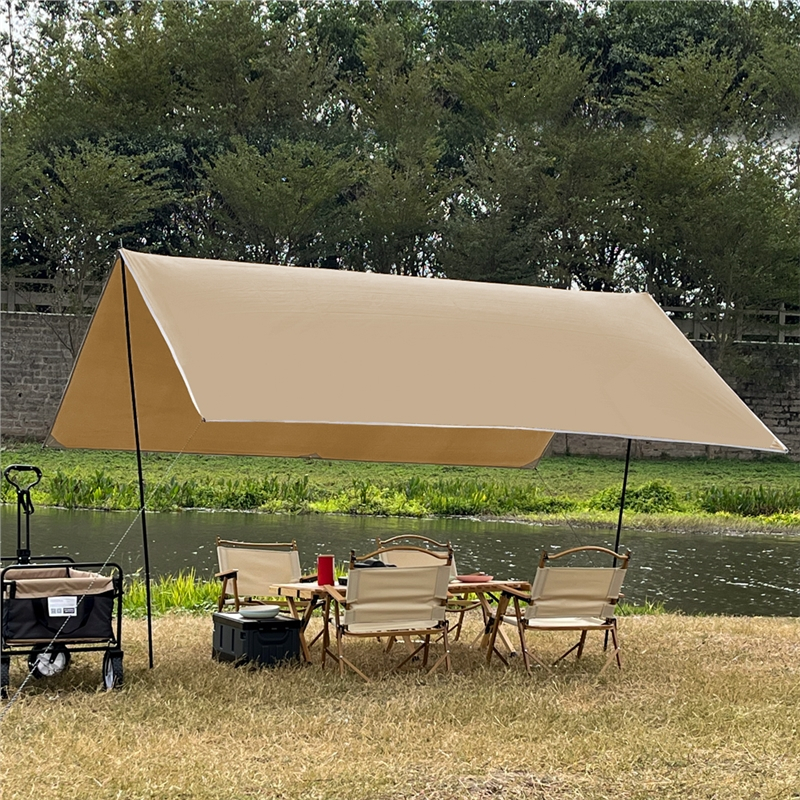 野外户外凉棚多用途地席布露营防雨防晒遮阳棚涂银天幕帐篷