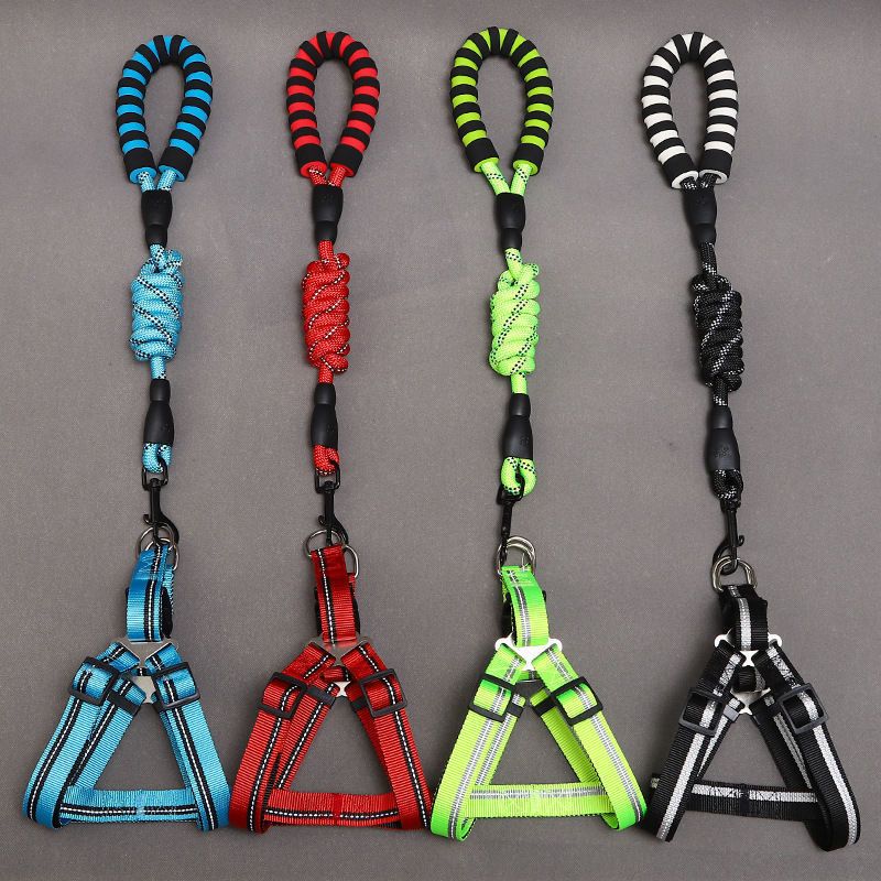 红色 s[建议8-15斤] 狗狗牵引绳遛狗绳狗链子中小型犬泰迪金毛反光胸