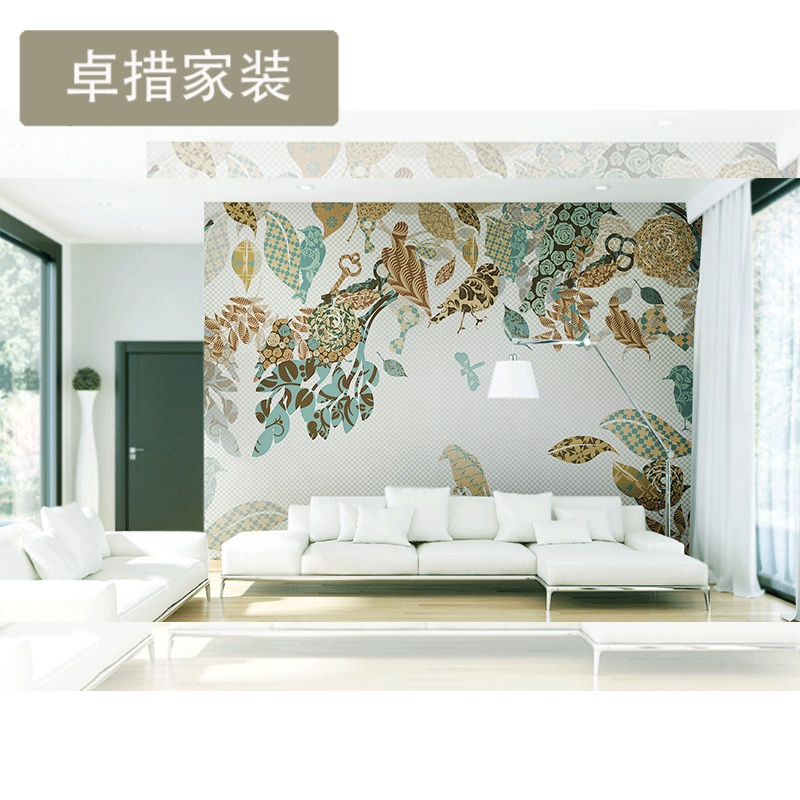个性美式乡村壁纸电视背景墙无纺布墙纸卧室客厅创意定制壁画壹德壹