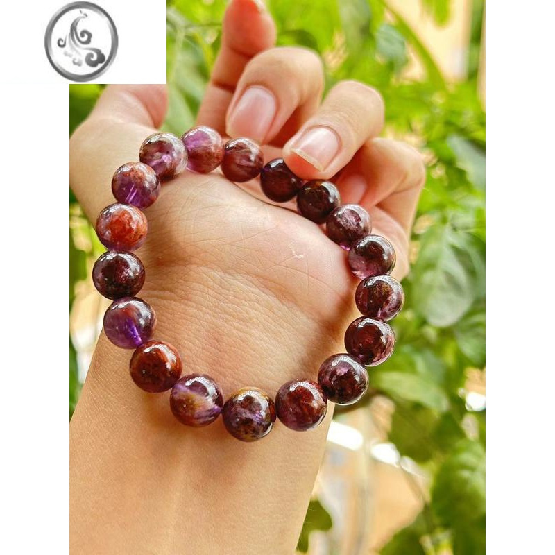 jimi紫幽灵极光单圈紫肽晶手串水晶石乌拉圭紫水晶手链男女款送礼