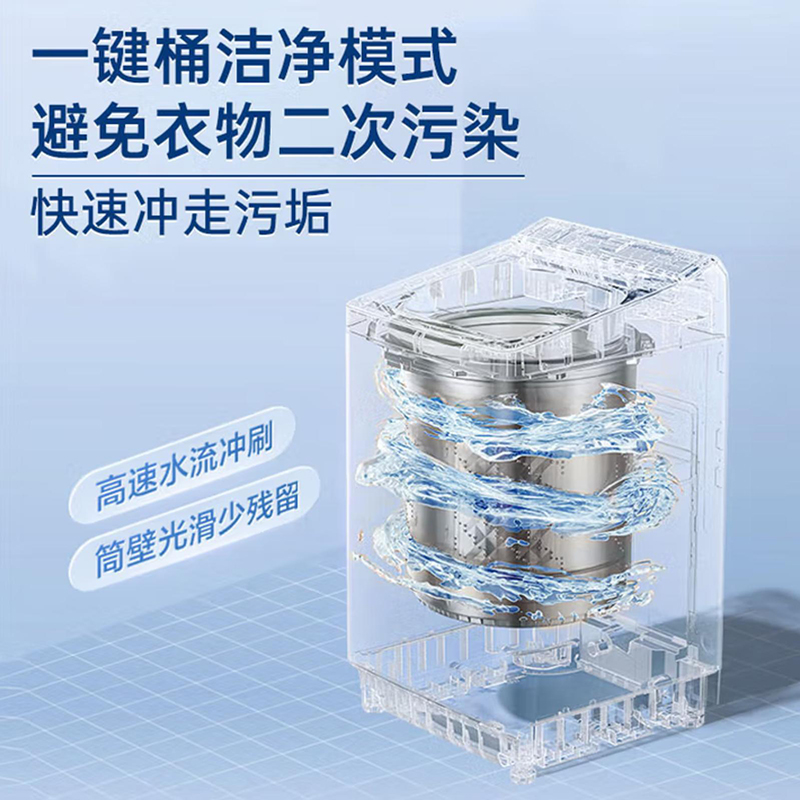 松下(Panasonic)松下全自动波轮洗衣机XQB100-Q18M卡其灰 10公斤宽瀑布水流 一级能效 独立式顶开设计高清大图