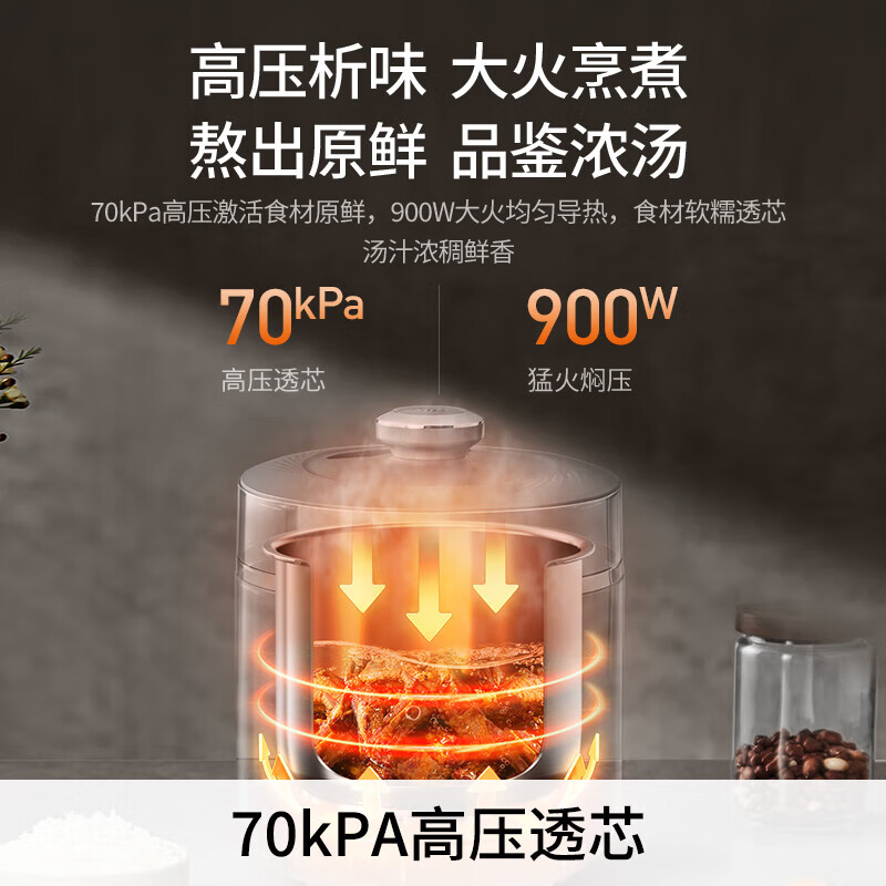 九阳(Joyoung)压力煲Y-50C39 压力煲家用智能预约煲汤营养粥4-5人0涂层内胆电压力锅 5升 高压锅高清大图