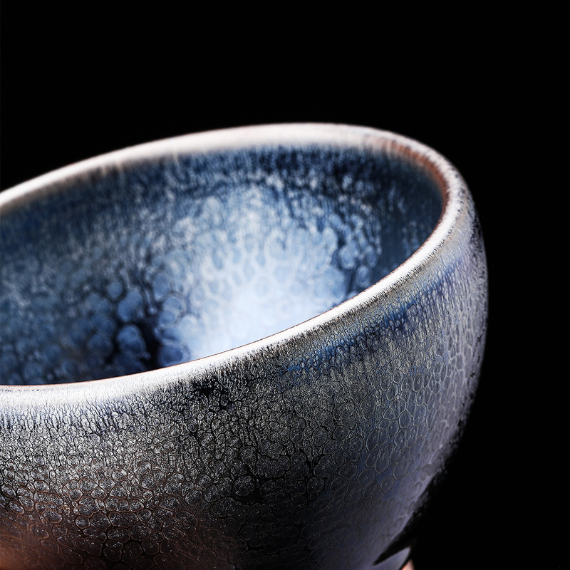 领艺 曹永旺蓝油滴窑变茶杯主人杯功夫茶具办公家用送