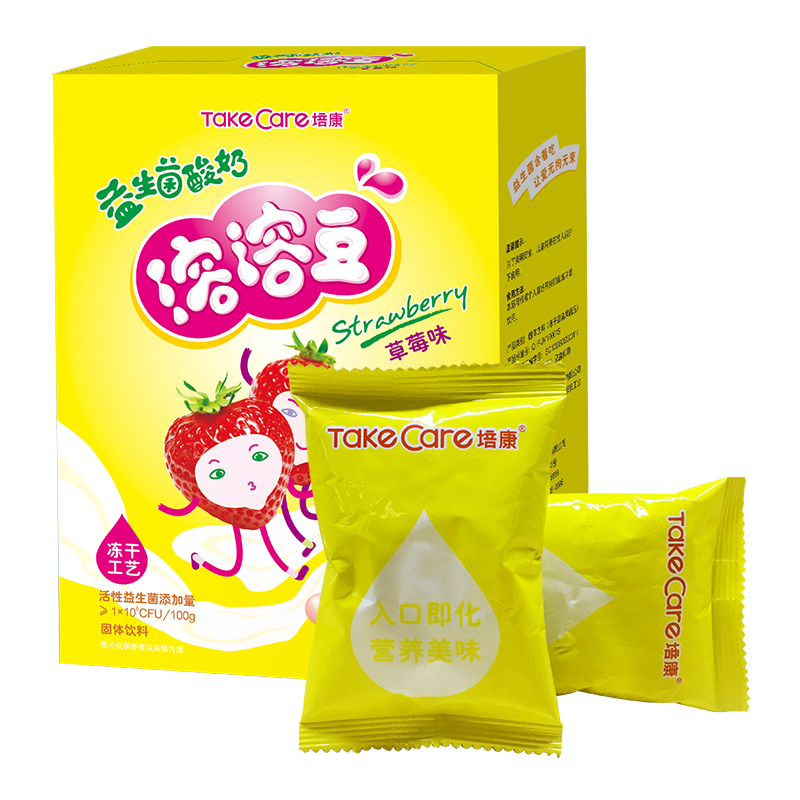 培康(Take care) 宝宝零食 益生菌酸奶溶溶豆-草莓味 20g/盒