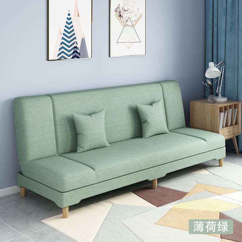 邦云家居沙发床两用沙发可折叠客厅小户型 【沙发】1.5米+送抱枕 薄荷绿