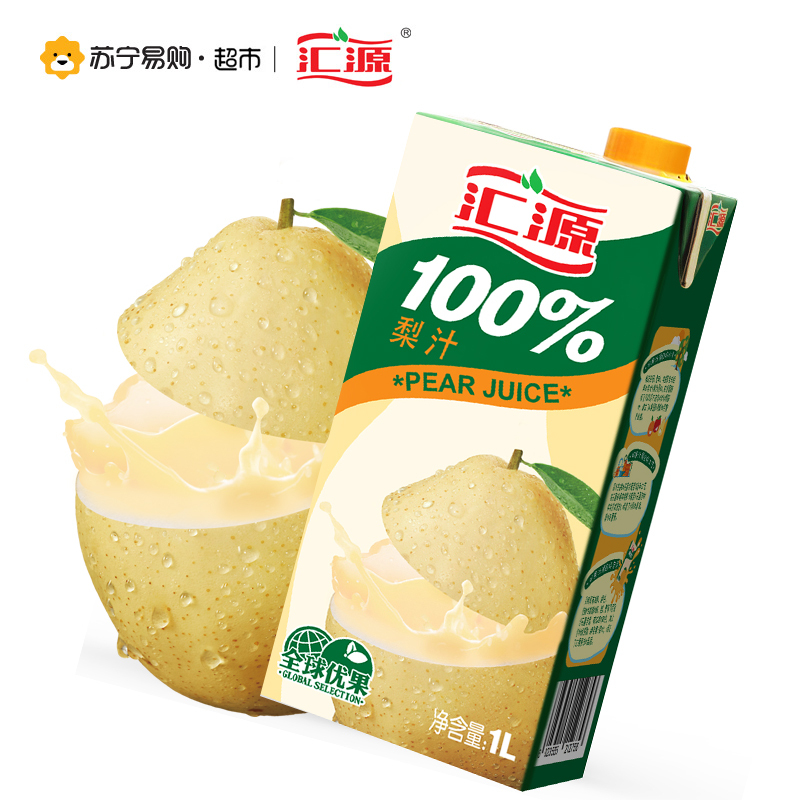 汇源 100%梨果汁 1l/盒 单盒装 果汁饮料