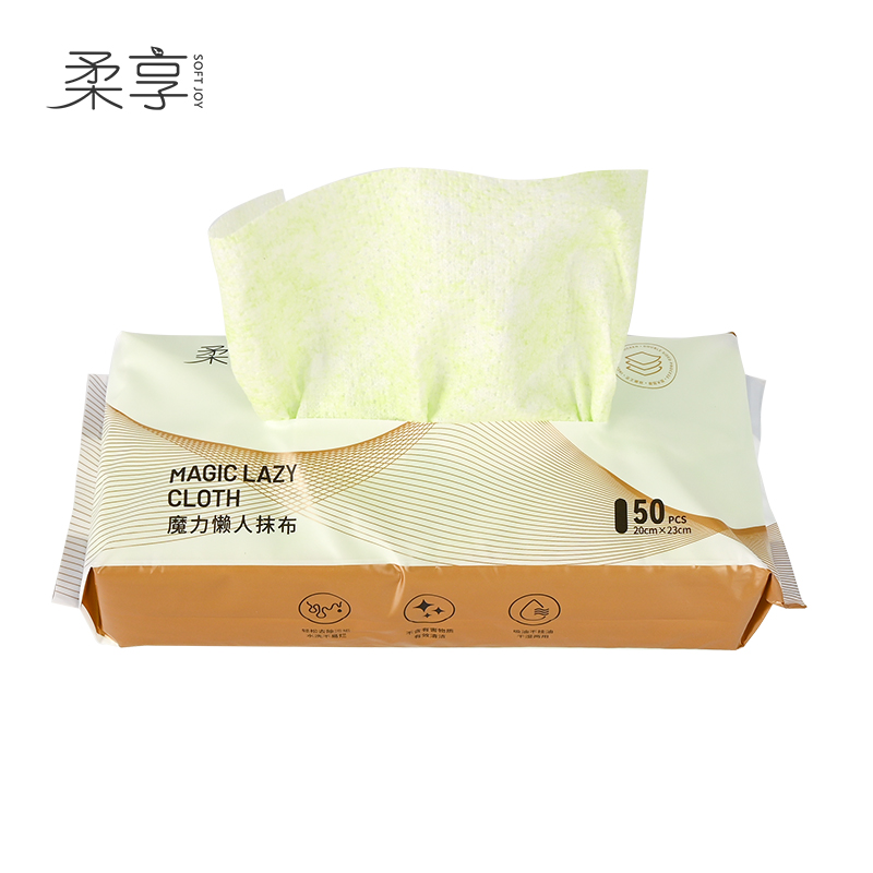 柔享(soft joy)一次性棉柔巾0532抽取式干湿两用抹布20*23cm 50片高清大图