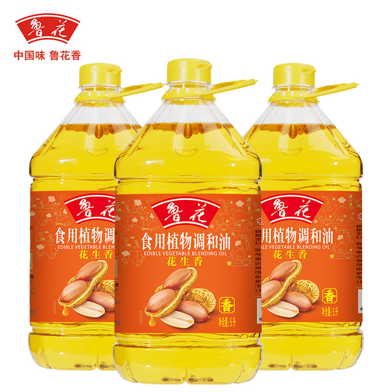 鲁花食用植物调和油5L*3(花生香)桶装家用食用油高清大图