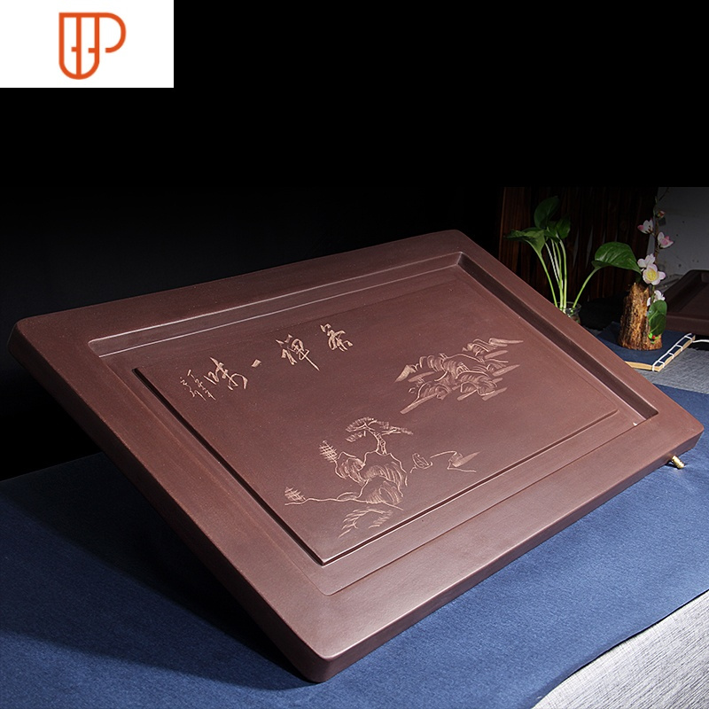 宜兴简约紫砂茶盘长方形大号排水式功夫紫砂茶具茶台茶海家用国泰家和