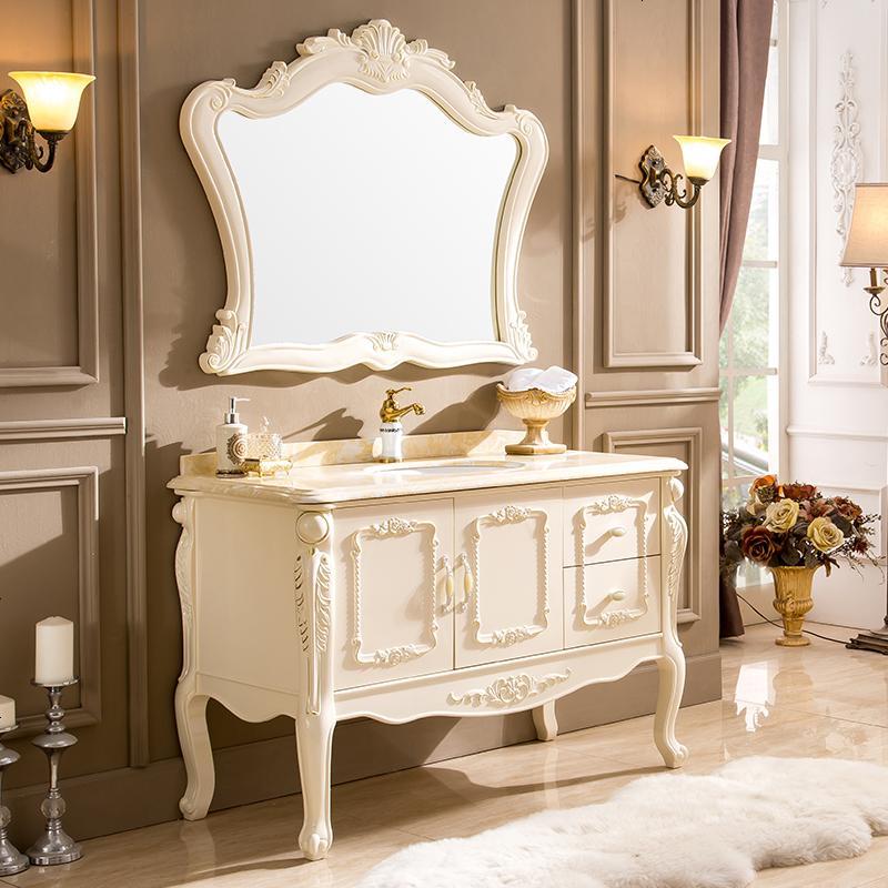 卫浴欧式浴室柜组合pvc落地式简欧卫生间洗漱台洗手洗脸盆柜台盆