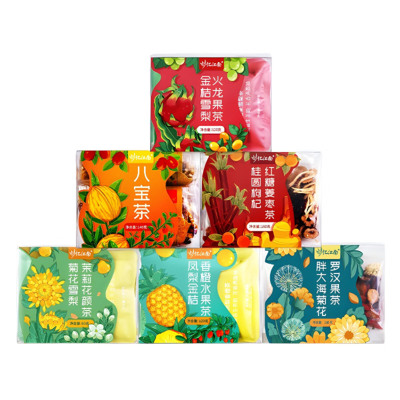 忆江南 120g金桔雪梨火龙果茶八宝罗汉果金桔雪梨菊花姜枣茶高清大图