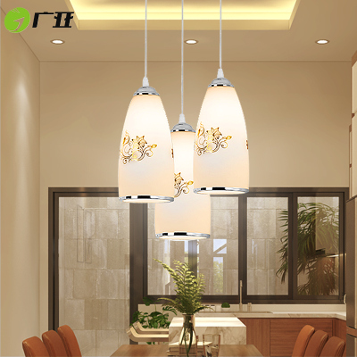 广亚餐厅灯 现代简约三头单头餐吊灯吧台灯具 创意个性