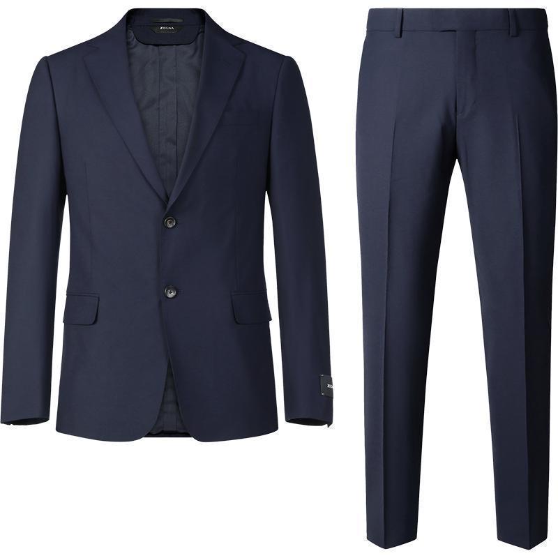 杰尼亚zzegna男士聚酯纤维羊毛西服套装322750281cga