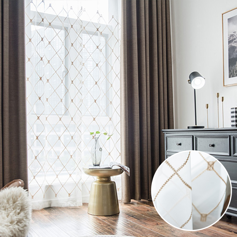 幸福派 窗帘纱帘白纱窗帘透光不透人窗纱白色布料阳台半遮光帘子沙飘窗北欧简约客厅卧室落地窗纱白色纱帘高清大图